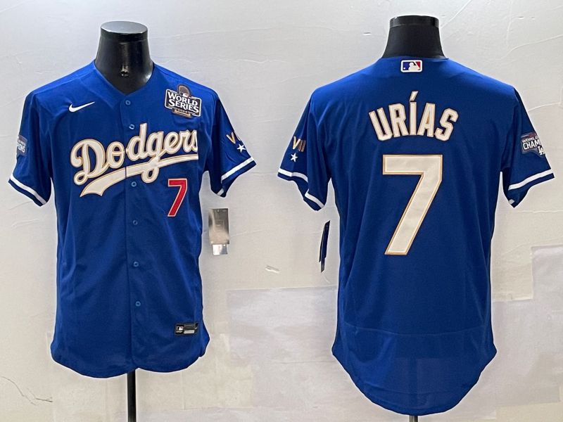 Men Los Angeles Dodgers #7 Urias Blue Gold Elite 2025 Nike MLB Jersey style 7